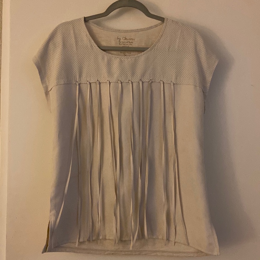 Chicos blouse with fringe detail